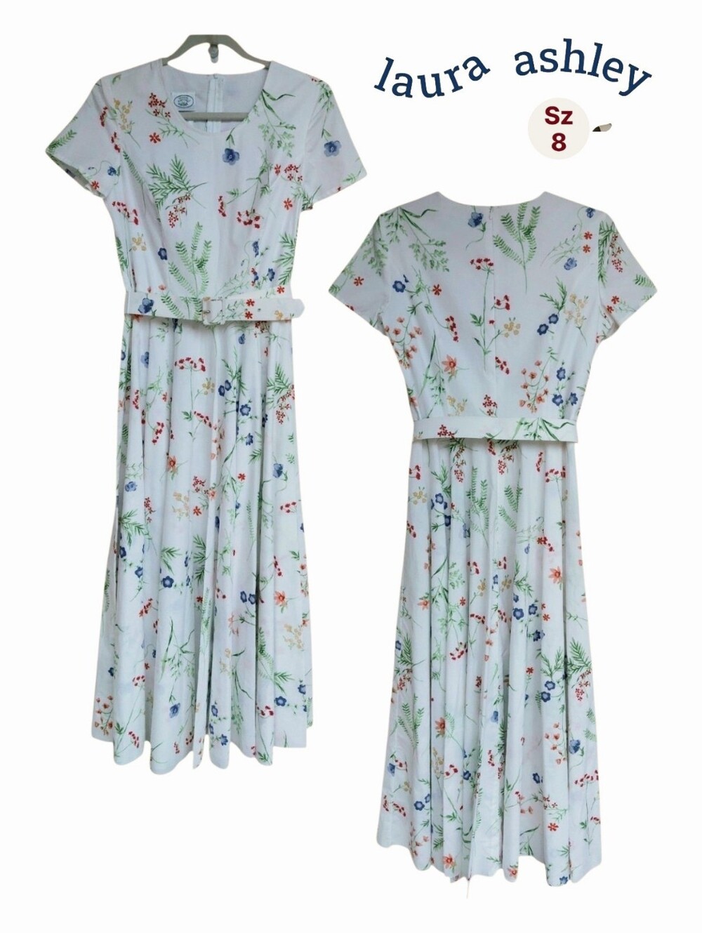 Vintage Laura Ashley Floral Full Maxi Dress
